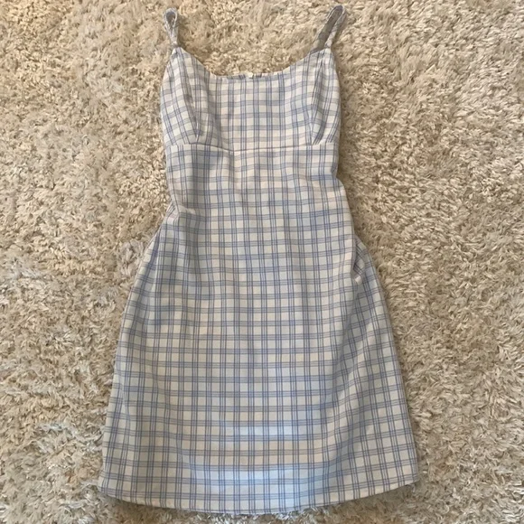sachin and babi light blue dress PRETTYGARDEN Women's Summer Spaghetti Strap Maxi Dresses Plaid Square main image 1